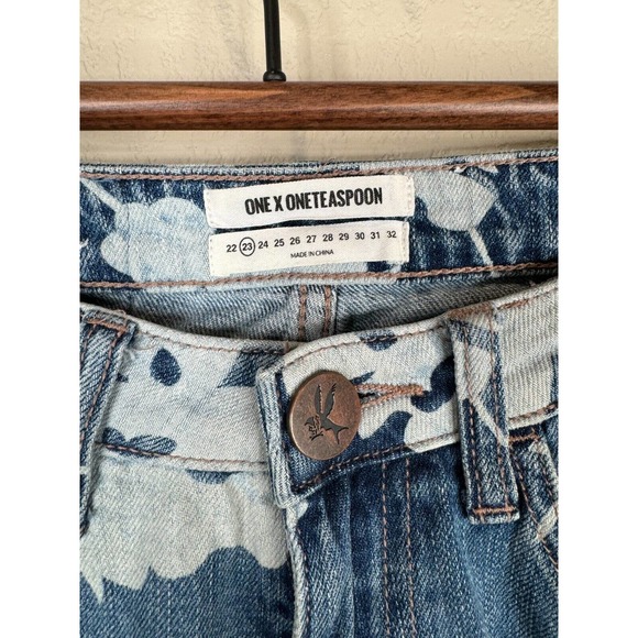 One Teaspoon Womens Awesome Baggies Jean Sz 23 Havana Floral High Waist Straight - Picture 7 of 16